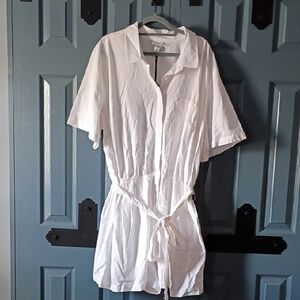 Ava & Viv White Button-Up Top - 3X Size